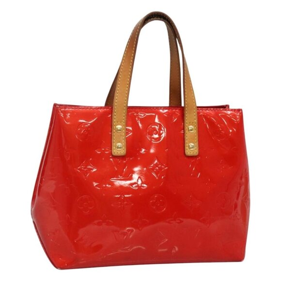 LOUIS VUITTON Monogram Vernis Reade PM Hand Bag Red Rouge M91088 LV Auth 130850 - Picture 1 of 16